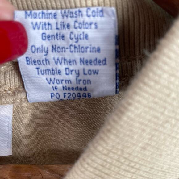 Blair Long Sleeve Snap Front Sweater Canvas Jacket Beige Women's Size XL - Picture 5 of 9